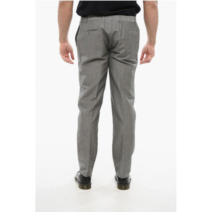 Corneliani Blended Linen Bouclè Effect Pants with Four Pockets
