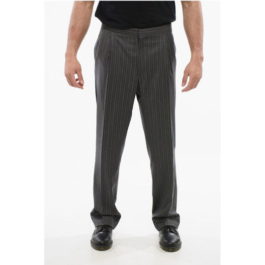 Corneliani Cool Wool Pants with Striped Motif