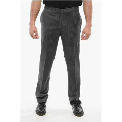 Corneliani Cool Wool Pants with Striped Motif