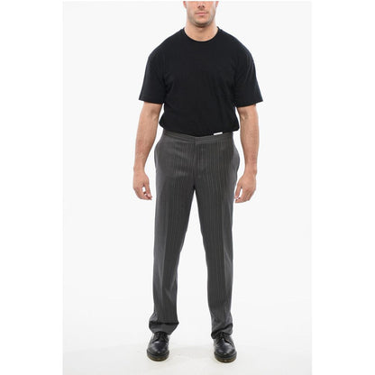 Corneliani Cool Wool Pants with Striped Motif