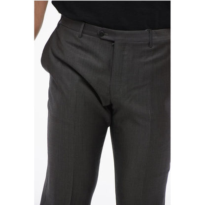 Corneliani Cool Wool Pants with Striped Motif