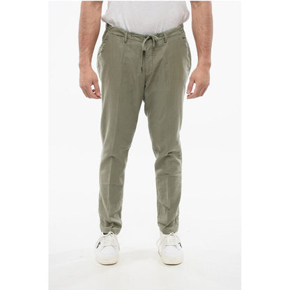 Corneliani CC COLLECTION Linen Blend Pants with Drawstringed Waist