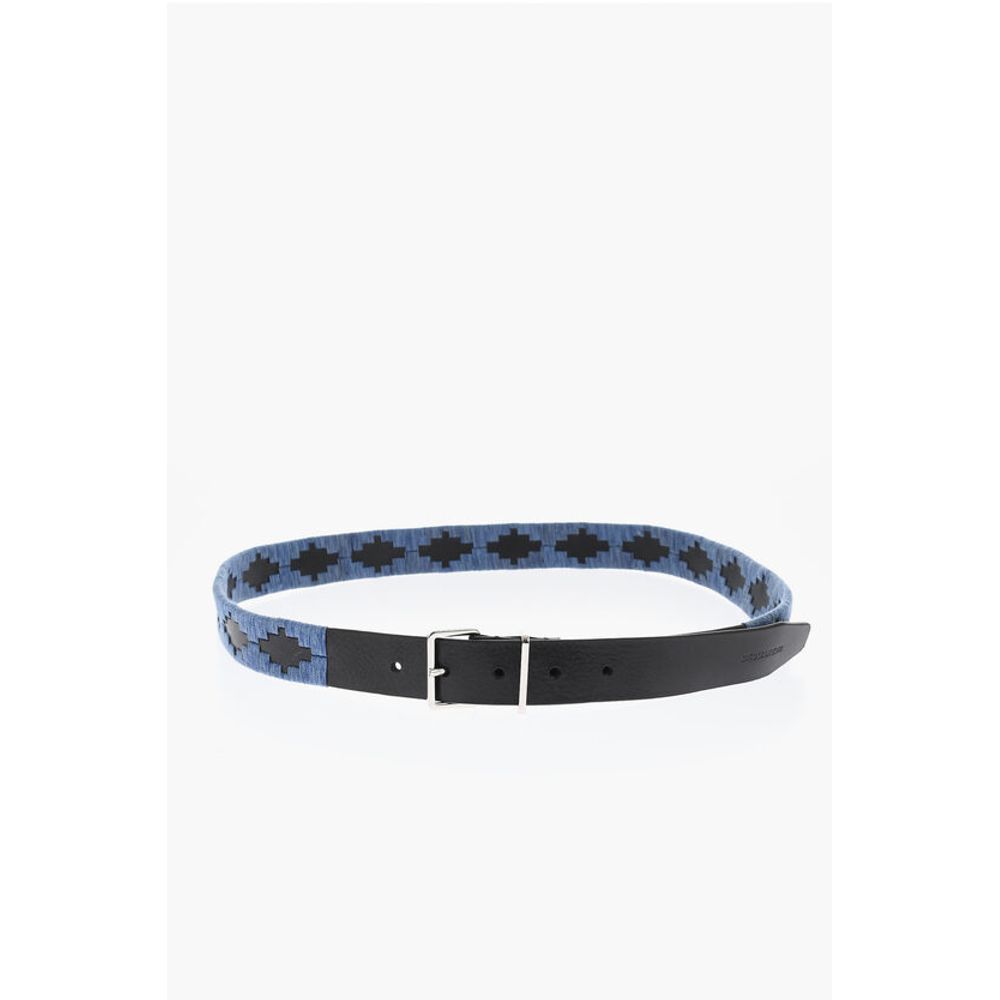 Dsquared² Leather Belt with Fabric Details 30mm