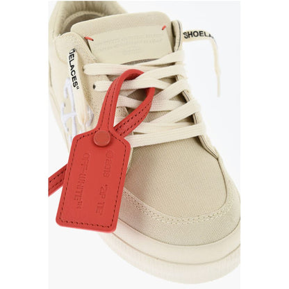 Off-White Canvas VULCANIZED Low-Top Sneakers With Embroidered Logo