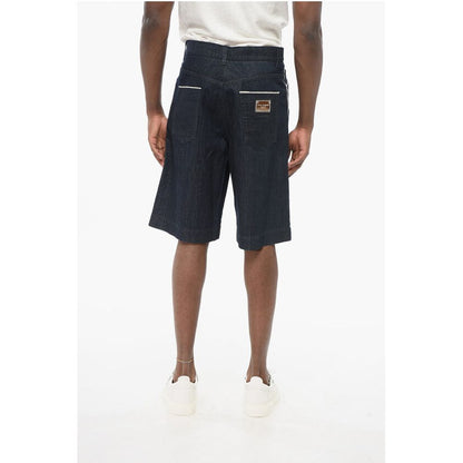 Dolce & Gabbana Dark Washed Denim Shorts with Contrasting Details