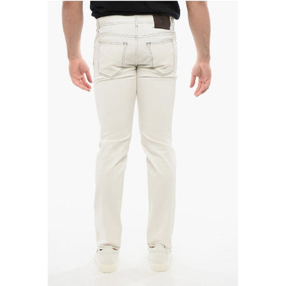 Corneliani ID Straight-leg Denims with Contrasting Stitching