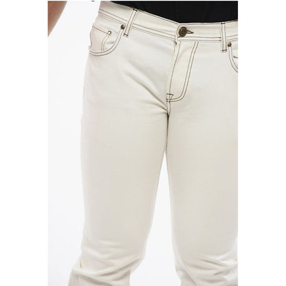 Corneliani ID Straight-leg Denims with Contrasting Stitching
