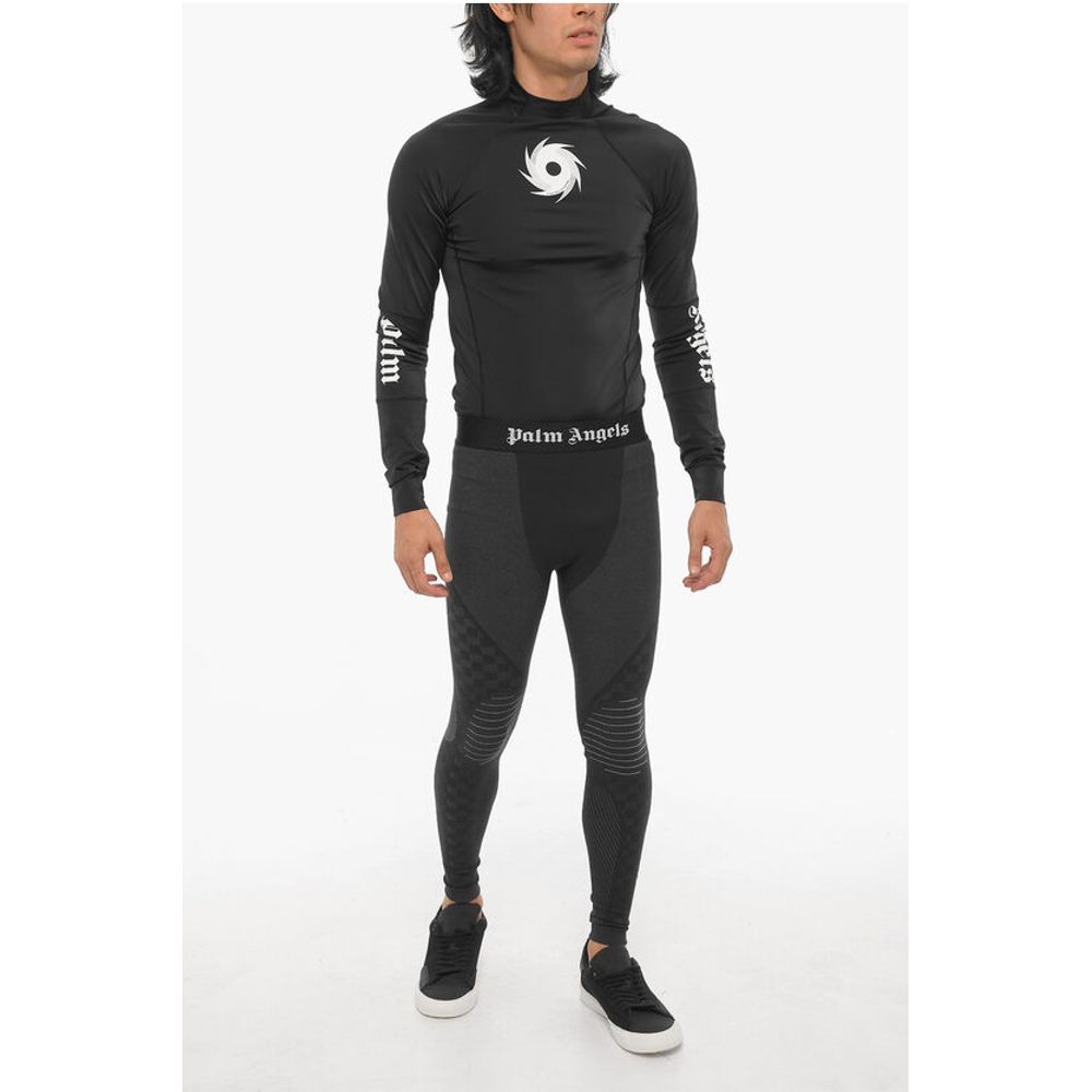 Palm Angels Stretch Fabric Active Leggings