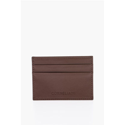 Corneliani Solid Color Leather Card Holder
