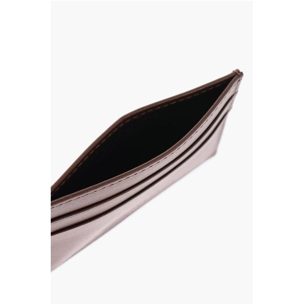 Corneliani Solid Color Leather Card Holder