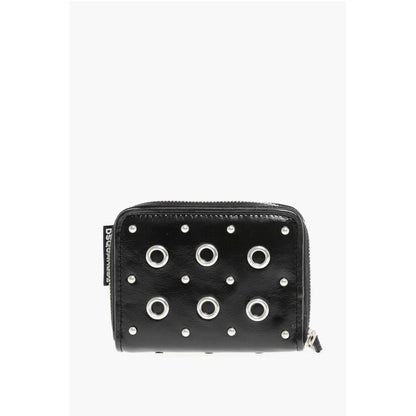 Dsquared² Patent Leather Wallett with Decorative Eyelets