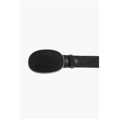 Dsquared² Leather D**K Belt with Oval Buckle 40mm