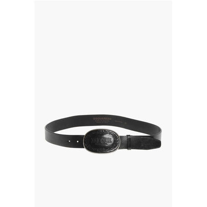 Dsquared² Leather D**K Belt with Oval Buckle 40mm