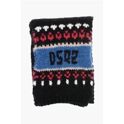 Dsquared² Alpaca Blend Scarf with Fairisle Motif