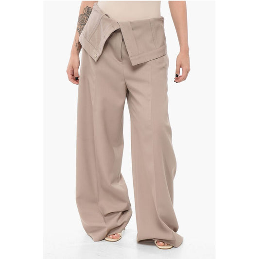 Acne Studios Wide-leg Pants with Fold Over Waist Design
