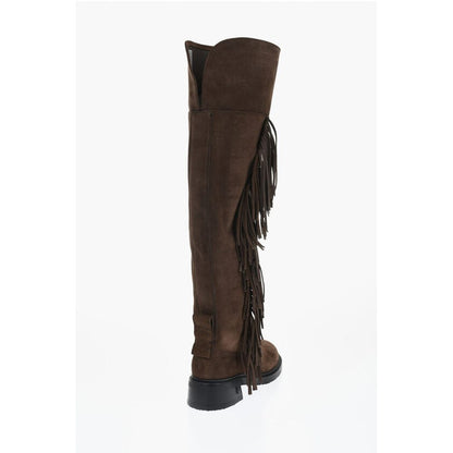 See By Chloé Fringed Suede Thigh-High Boots