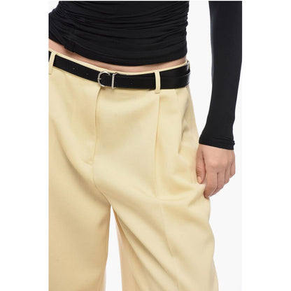 Jil Sander Grain de Poudre Wool Pants with Wide Leg