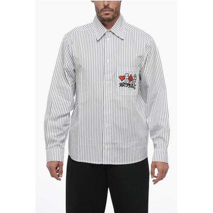 Rassvet Striped Shirt with Breast Pocket and Embroidery