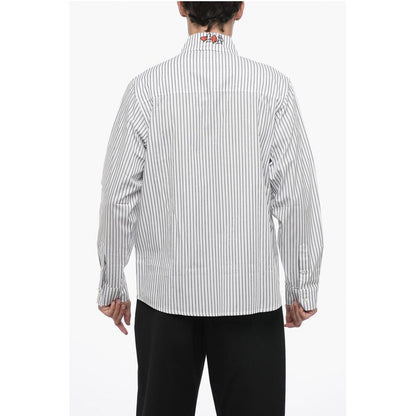 Rassvet Striped Shirt with Breast Pocket and Embroidery