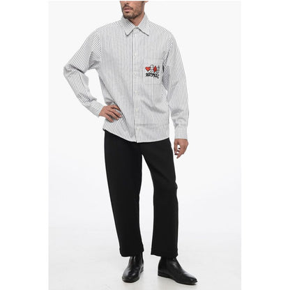Rassvet Striped Shirt with Breast Pocket and Embroidery