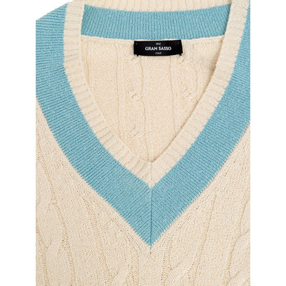 Gran Sasso White Cotton Sweater