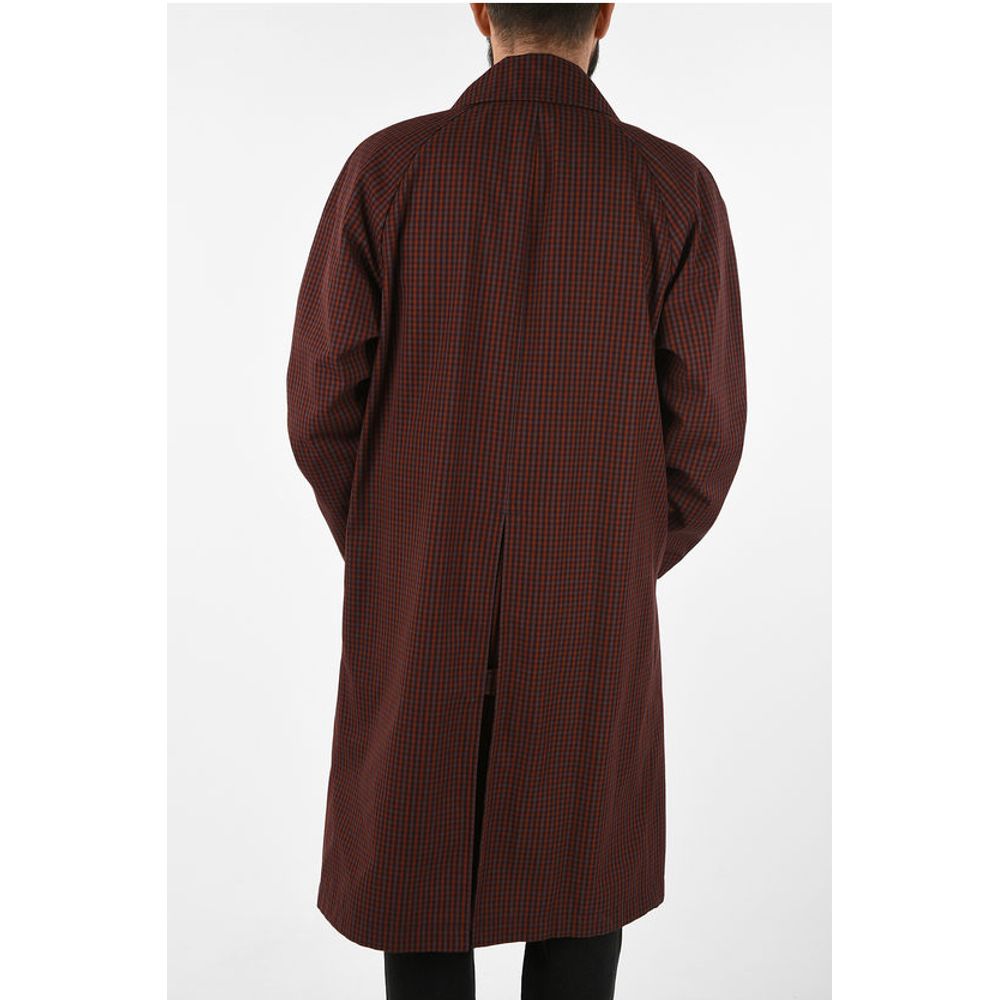 Corneliani mini check CARTESIO hidden closure coat