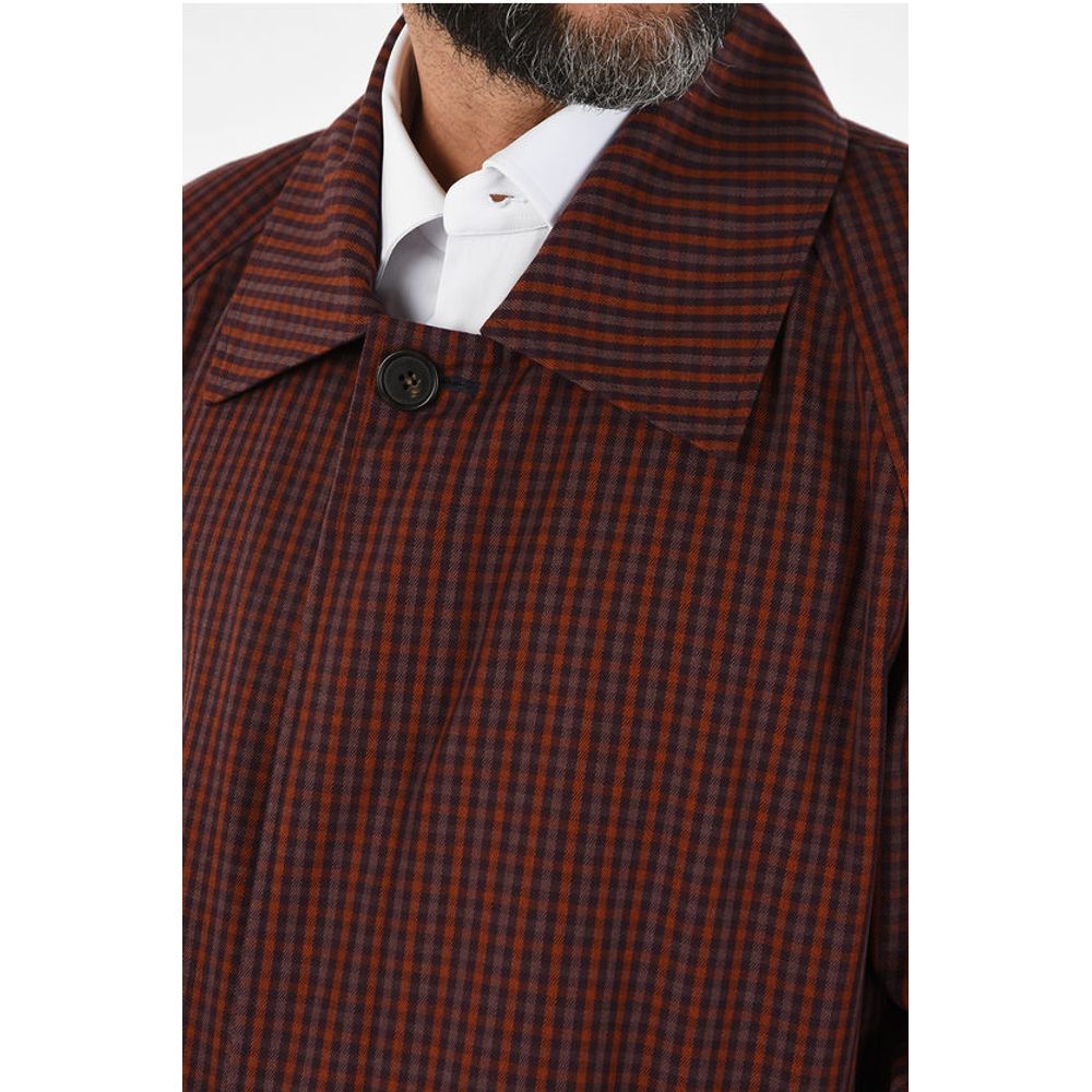 Corneliani mini check CARTESIO hidden closure coat