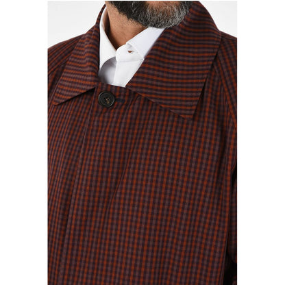 Corneliani mini check CARTESIO hidden closure coat