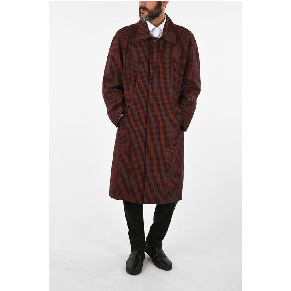 Corneliani mini check CARTESIO hidden closure coat