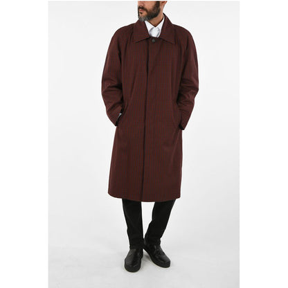 Corneliani mini check CARTESIO hidden closure coat