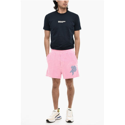 Dsquared² Chenille Shorts with Rose Embroidery