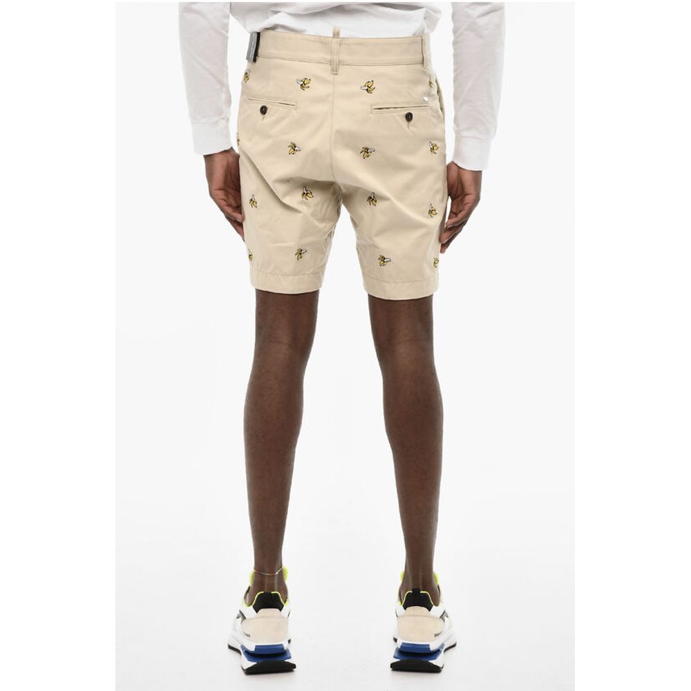 Dsquared² All-Over Embroidered Cotton Twill Cargo Shorts