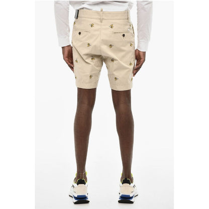 Dsquared² All-Over Embroidered Cotton Twill Cargo Shorts