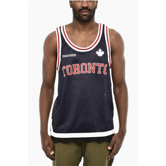 Dsquared² Perforated Tank Top with Contrast Bands