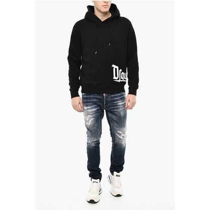 Dsquared² Cotton Hoodie with Gothic Print Logo