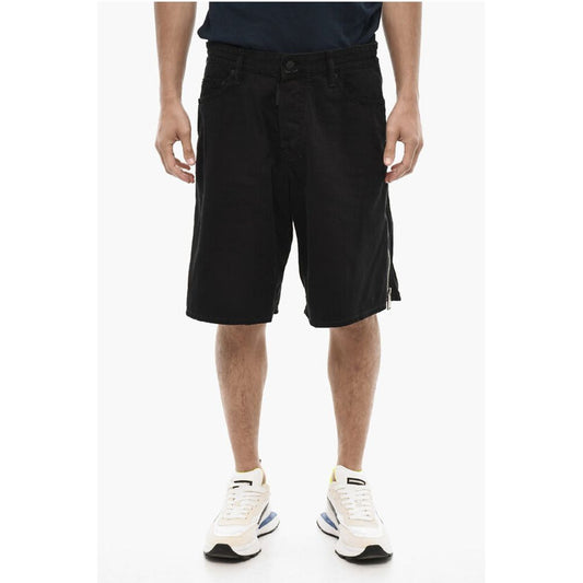 Dsquared² Dark Wash Shorts with Side Zip