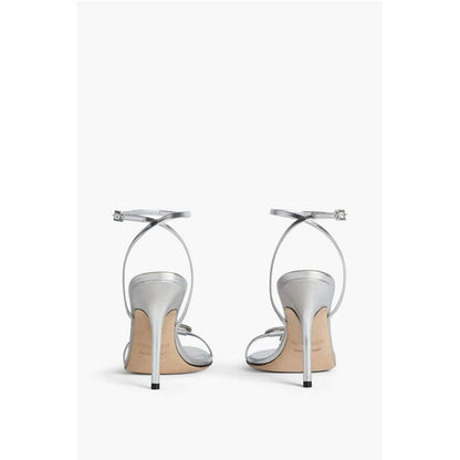 Dsquared² Metallic Effect Leather Sandals With Strap Heel 12 cm