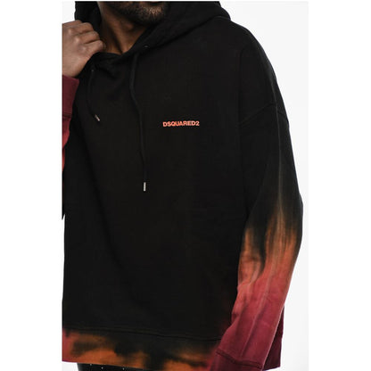 Dsquared² Fleeced-Cotton Hoodie with Gradient Hem