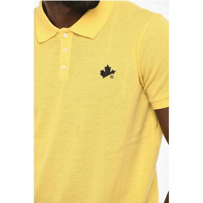 Dsquared² Perforated TENNIS LEAF Polo Shirt with 3 - Buttons