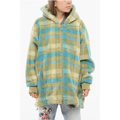Dsquared² Sherpa Zip-up Hoodie with Tartan Pattern