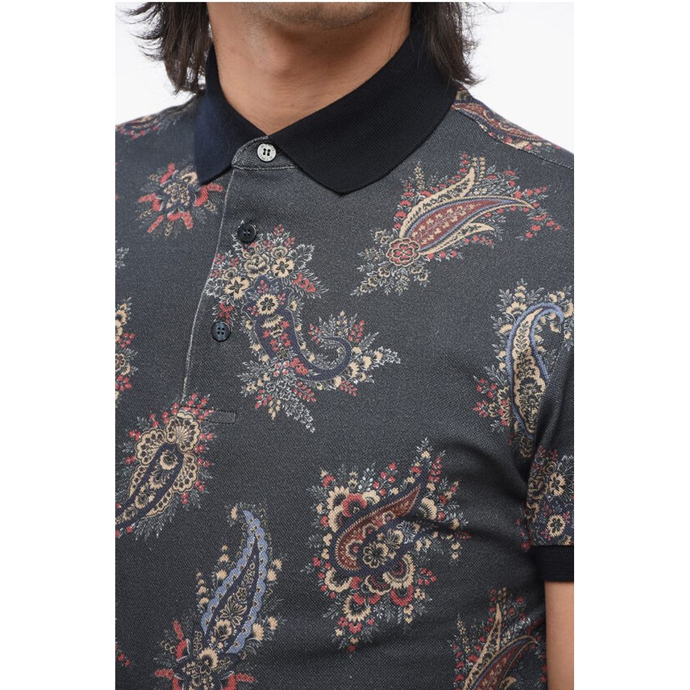 Etro Paisley Patterned Piquet Cotton Polo