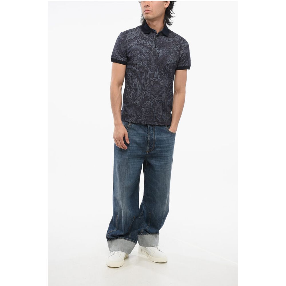 Etro Paisley Patterned Piquet Cotton Polo