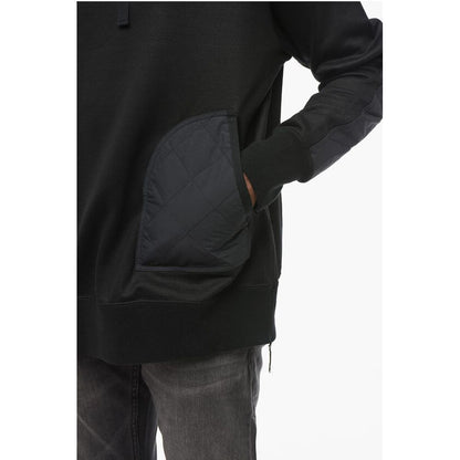 Junya Watanabe Cotton Hoodie with Quilted Nylon Inserts