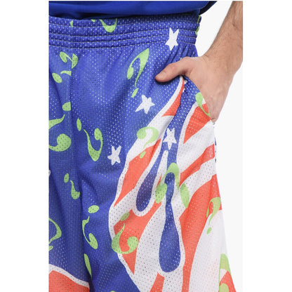 Sky High Farm All-Over Printed Perforated Shorts with Drawstring Waist