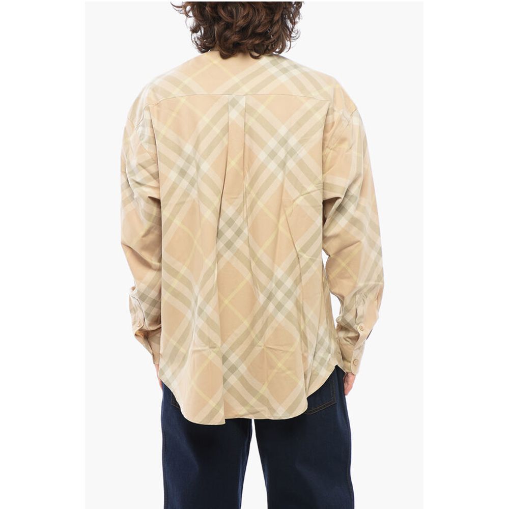 Burberry Checkered Shirt with Button-down Collar