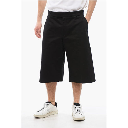 Alexander McQueen 4-Pocketed Wide Leg Cotton Shorts