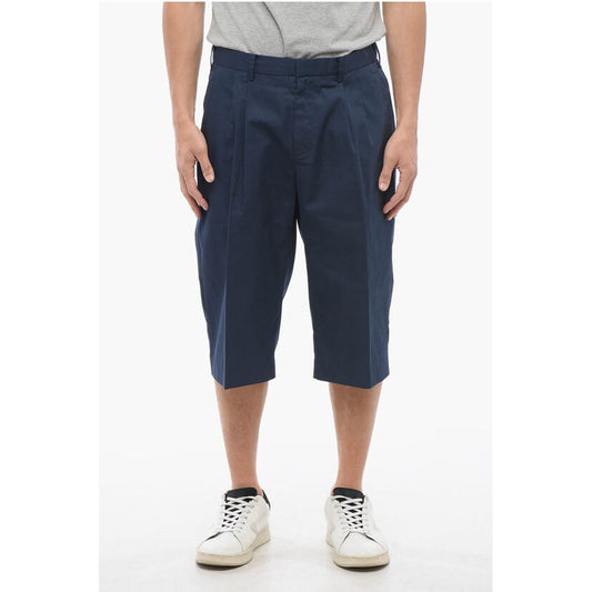Viktor & Rolf Double-pleated Cotton Blend Chinos Shorts