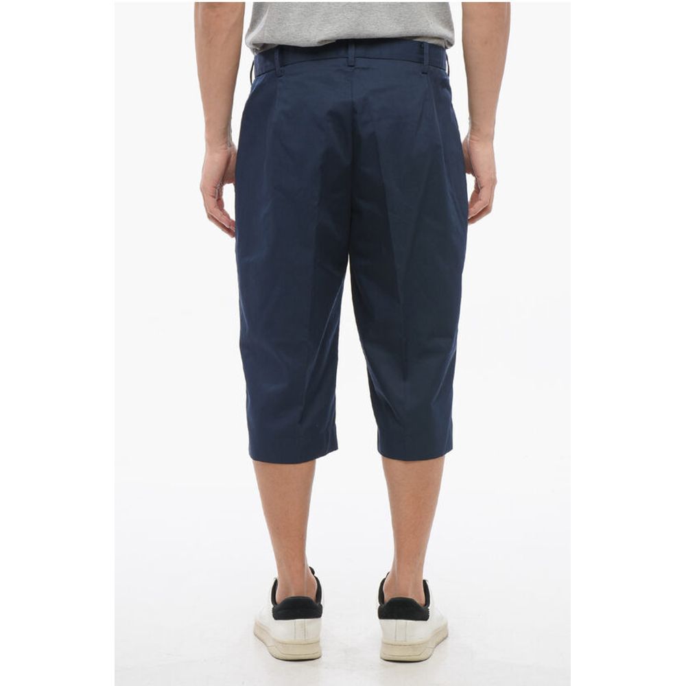 Viktor & Rolf Double-pleated Cotton Blend Chinos Shorts