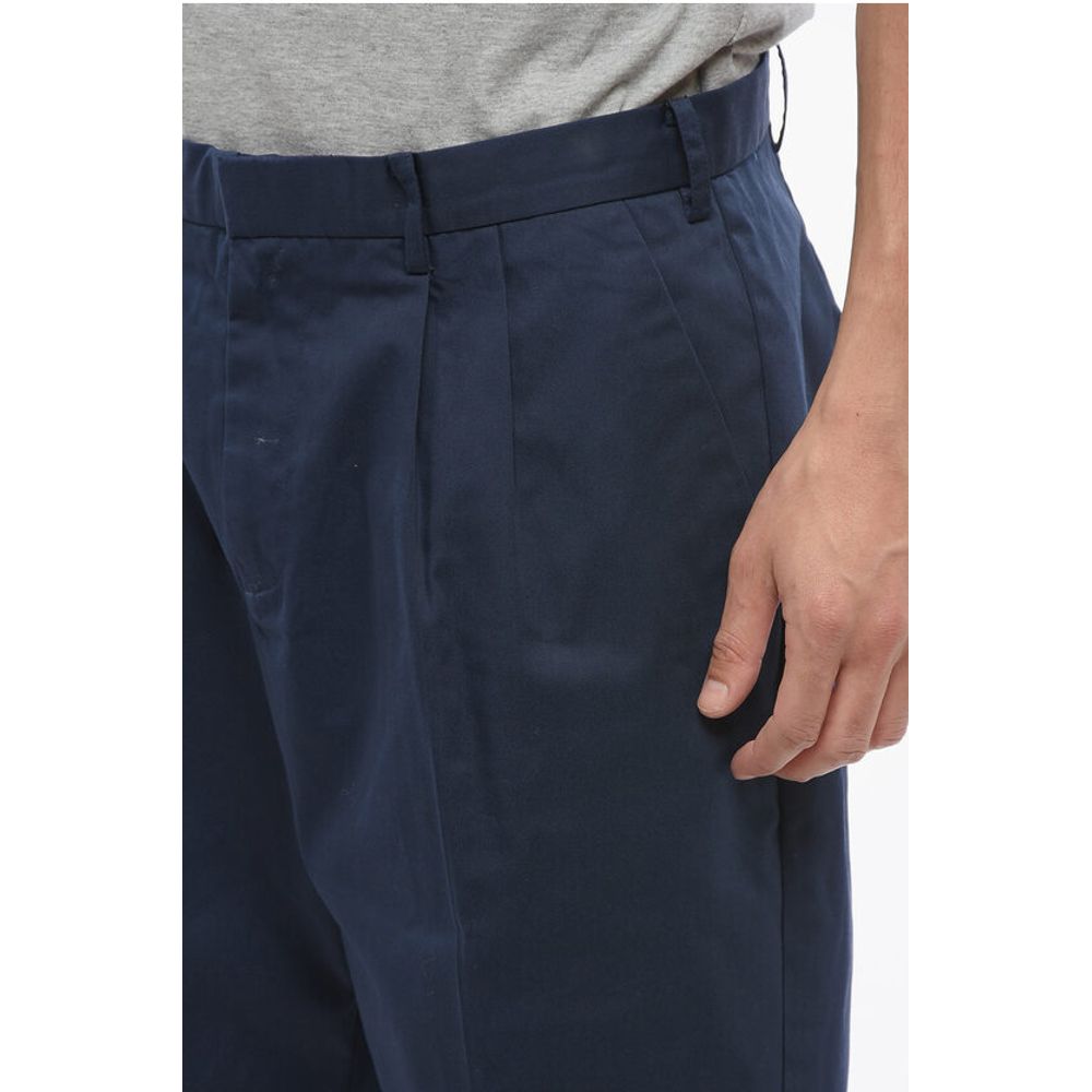 Viktor & Rolf Double-pleated Cotton Blend Chinos Shorts