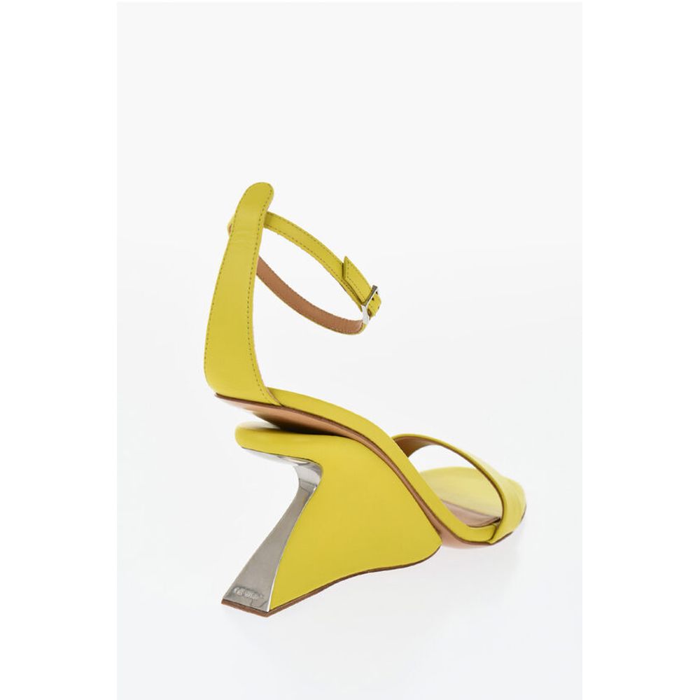 Off-White Leather JUG Sandals Wedge 9 cm